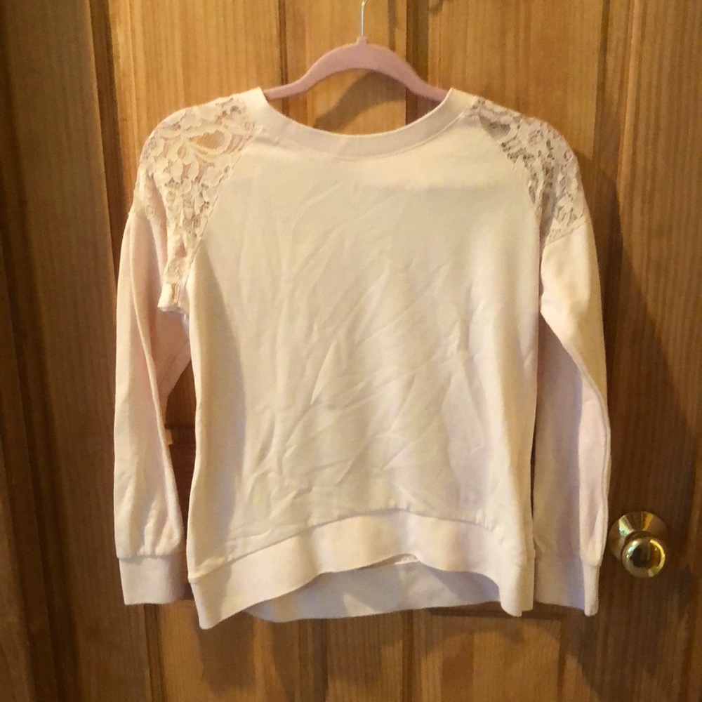 Pink Long Sleeve Shirt with Lace